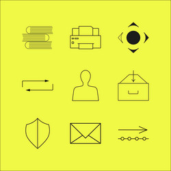 web linear icon set simple outline icons vector image
