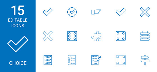 15 choice icons vector