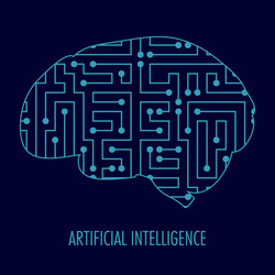Artificial intelligence human brain Royalty Free Vector
