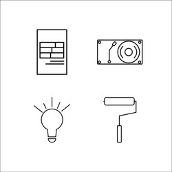 design and studio simple linear icon setsimple vector image