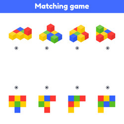 find top view matching game color cubes vector image