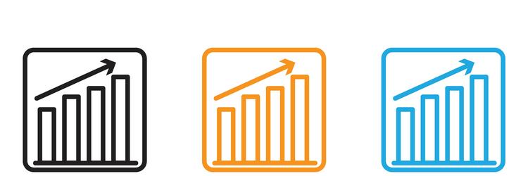 increase chart logo set collection for web app ui vector image
