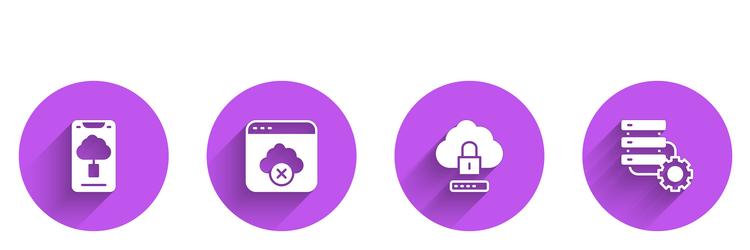 set cloud technology data transfer failed access vector image