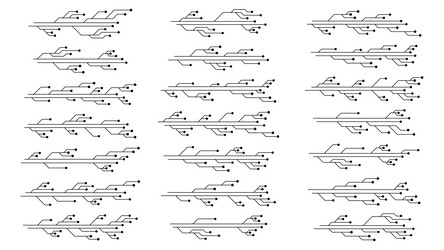 set of printed circuit board pcb tracks vector image