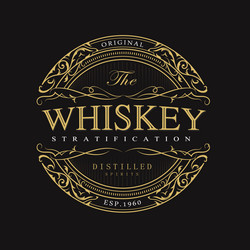 Vintage Whiskey Badge - Retro Engraving Vector Image