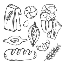 Bread hand drawn set other Royalty Free Vector Image