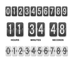 clock countdown display set numbers flip watch vector image