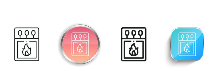 matches icon thin linear regular and button style vector image