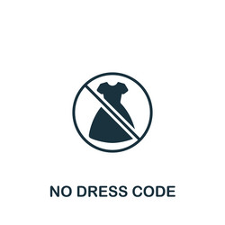 No dress code icon monochrome simple sign from vector