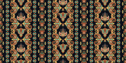 Rectangular seamless boho print design vector