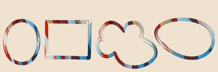 set of various colorful frames in retro style vector image