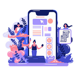 smartphone and business in ux ui flat style vector image