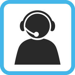 Call center operator icon in a frame vector