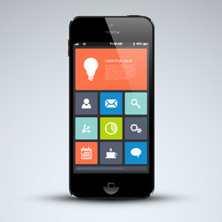 modern mobile phone with flat user interface vector