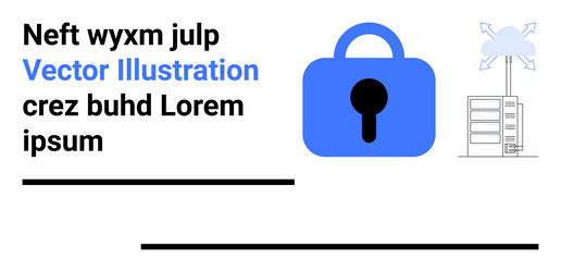 secure data storage concept with lock and server vector image