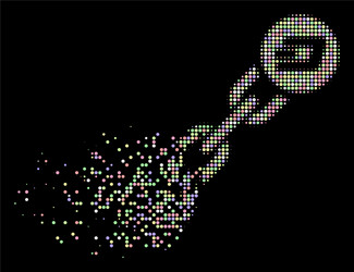 light dispersed dotted halftone dash blockchain vector image