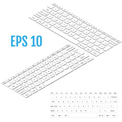 Realistic isometry modern keyboard vector