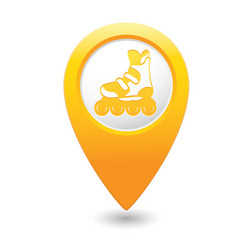 rollerskates map pointer yellow vector image