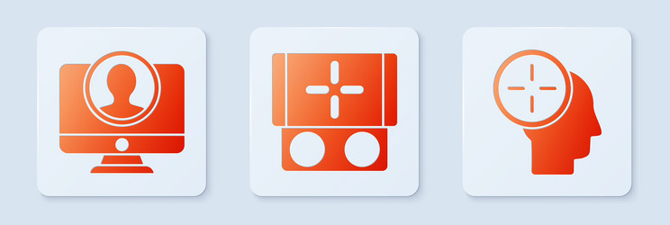 Set portable video game console create account vector
