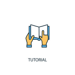 Tutorial concept 2 colored line icon simple vector