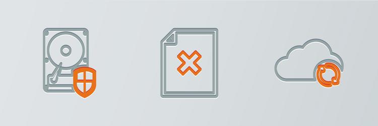 Set line cloud sync refresh hard disk drive hdd vector
