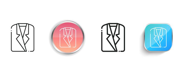 blazer icon thin linear regular and button style vector image
