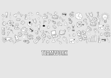 business development doodles objects background vector image