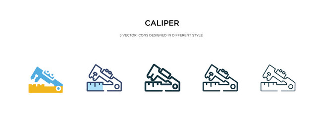 caliper icon in different style two colored vector image