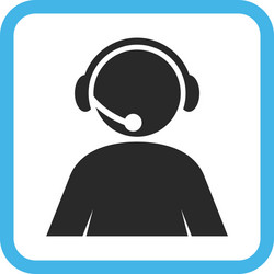 call center operator icon in a frame vector image