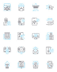 Email media linear icons set inbox spam vector