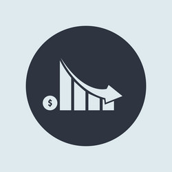Falling graph dollar white color down simple vector