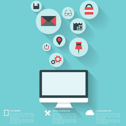 flat abstract background with web icons interface vector image