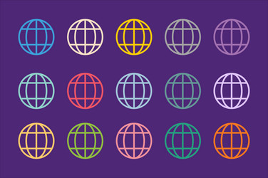 Globe earth logo icon set vector