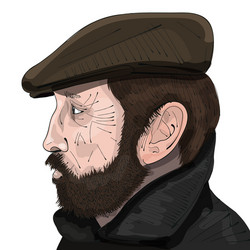 Man with a beard in profile vector