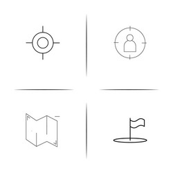 maps and navigation simple linear icon setsimple vector image