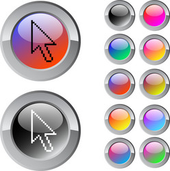 Pixel Arrow Multicolor Button vector image