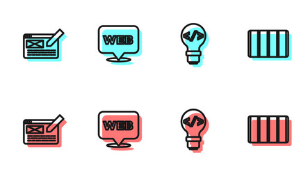 set line front end development ui or ux design vector image