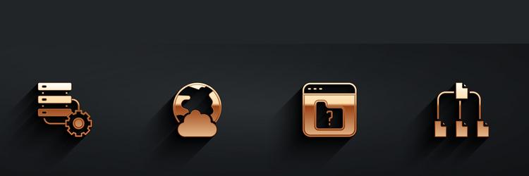 set server and gear social network file missing vector image