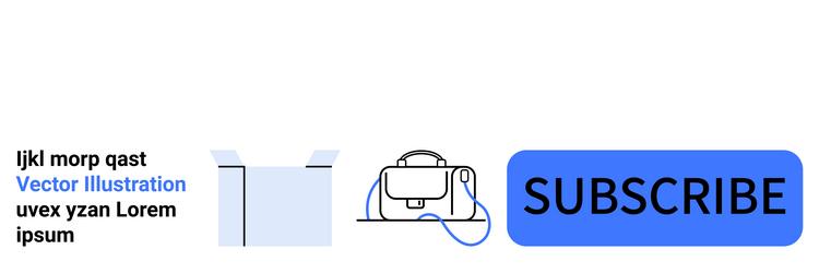 subscribe button with backpack icon and open box vector image