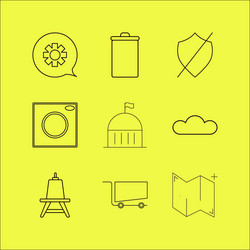 web linear icon set simple outline icons vector image