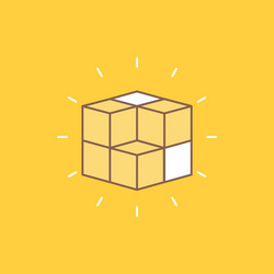 box labyrinth puzzle solution cube flat line vector image