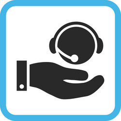 call center service icon in a frame vector image