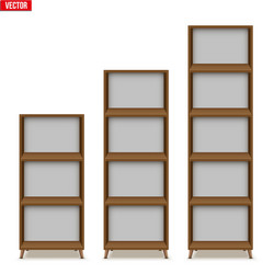 Empty rack with shelves or bookshelf vector