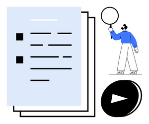 organized document with user interaction and play vector image