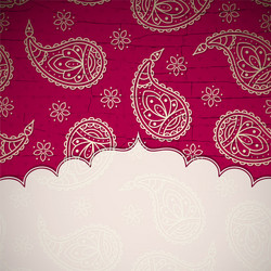 Paisley textured background with a frame vector