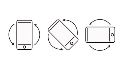 rotate mobile phone device rotation symbol vector image