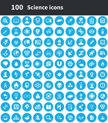 science 100 icons universal set for web and ui vector image