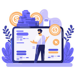 smartphone and business in ux ui flat style vector image