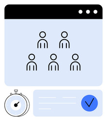 team collaboration and task management interface vector image