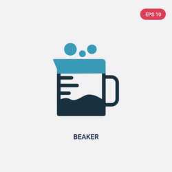Two color beaker icon from science concept vector